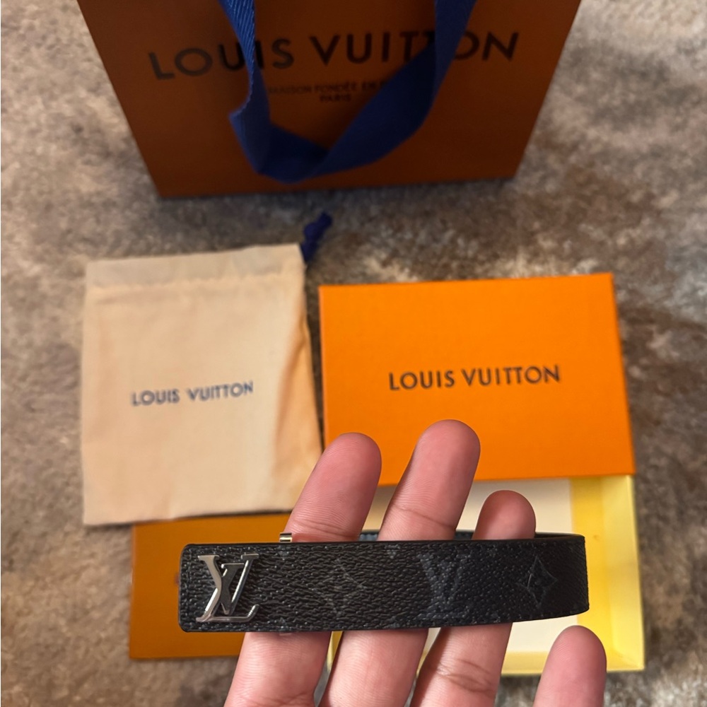 Louis Vuitton Black Leather Bracelet